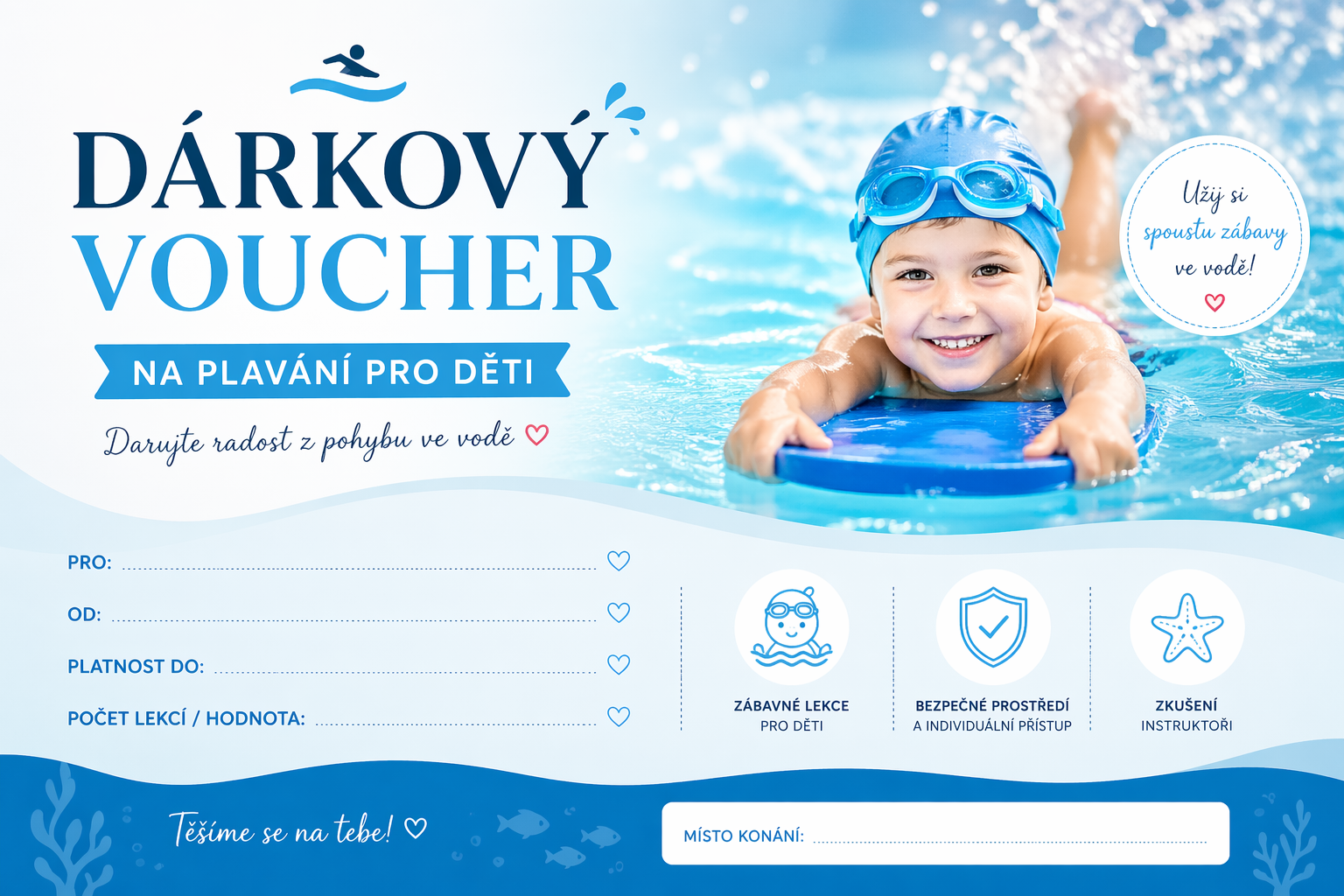 Dárkový voucher na plavání pro děti